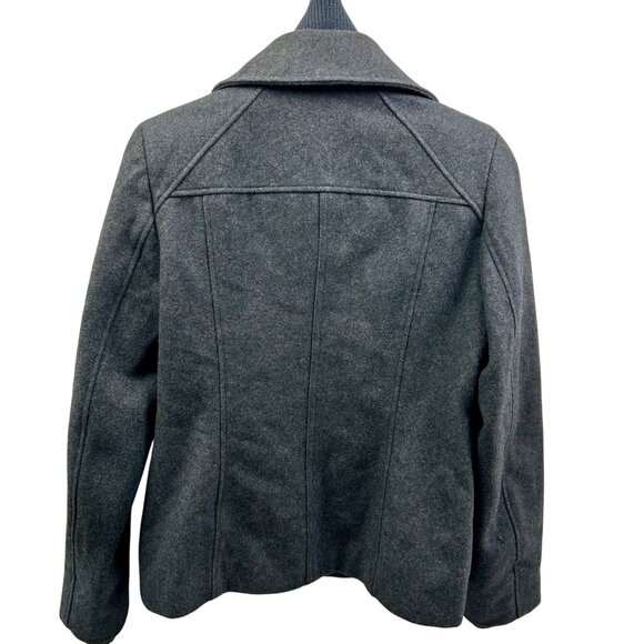 Guess‎ Peacoat Jacket Womens Large Wool Blend Double Breasted Gray Winter Coat - Picture 4 of 12